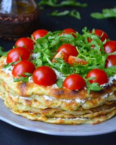 Закусочный кабачковый торт с творогом