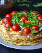 Закусочный кабачковый торт с творогом