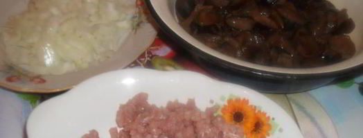 закусочный торт из блинов с мясом и грибами. Шаг 6