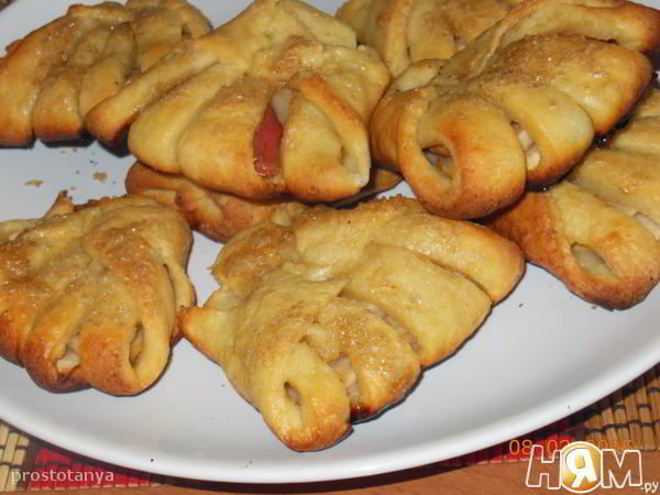 Рецепт творожных конвертиков с яблоками