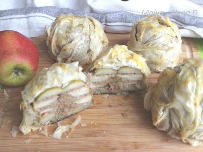 Рецепт яблок в тесте фило