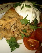 Бобовая запеканка с мясом и овощами