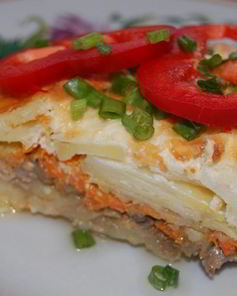 Грибная запеканка с картофелем