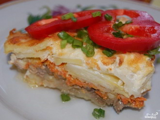 Рецепт грибной запеканки с картофелем