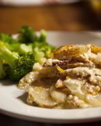 Картофельная запеканка с беконом