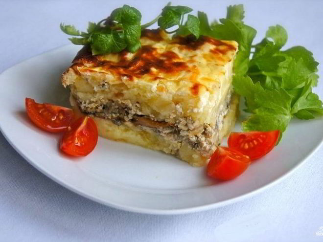 Рецепт картофельной запеканки с маринованными грибами