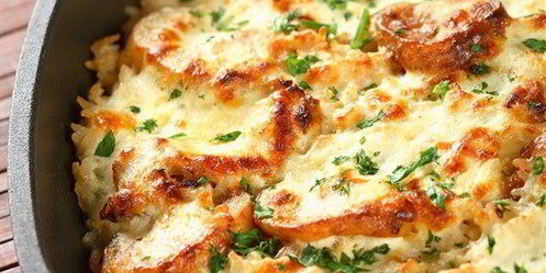 Картофельная запеканка с мясом и грибами