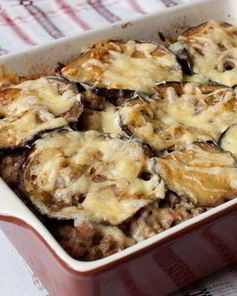Мясная запеканка с баклажанами