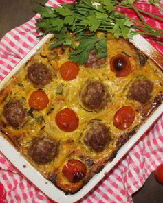 Овощная запеканка с фрикадельками