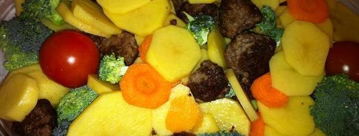 овощная запеканка с говяжими тефтелями. Шаг 4