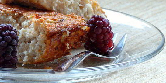 Овсяно-творожная запеканка с бананом