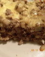 Печеночная запеканка с перловкой