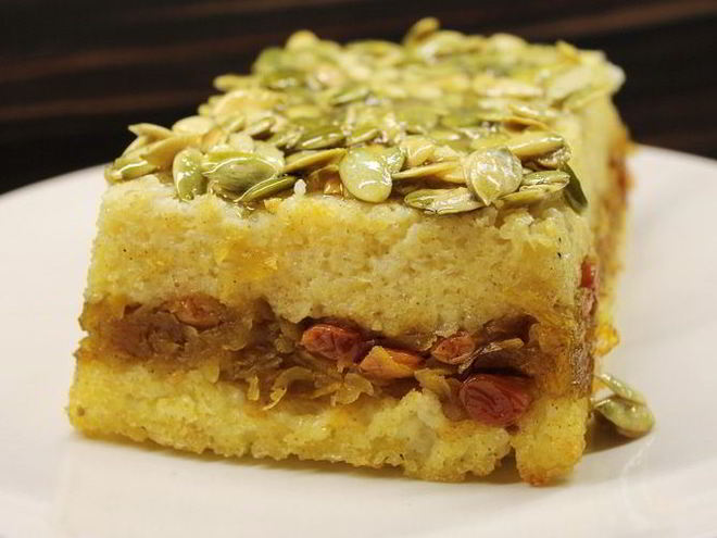 Рецепт пшенной запеканки с тыквой, изюмом и корицей