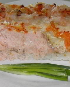 Рисовая запеканка с горбушей и овощами
