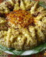 Рисовая запеканка с мясным фаршем