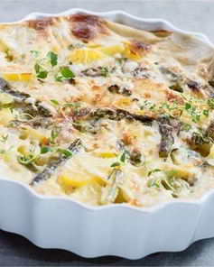 Цветная запеканка из спаржи