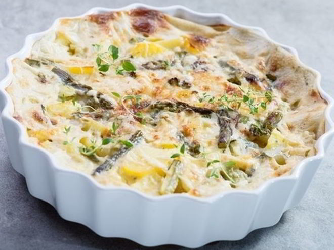 Рецепт цветной запеканки из спаржи
