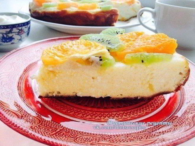 Рецепт творожной запеканки с фруктами