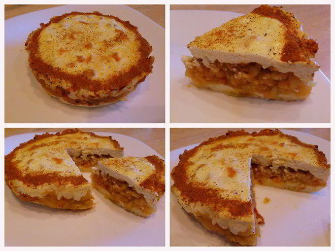 Рецепт творожной запеканки с яблочной начинкой