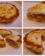 Творожная запеканка с яблочной начинкой