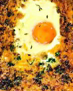 Творожно-гречневая запеканка со шпинатом и яйцом