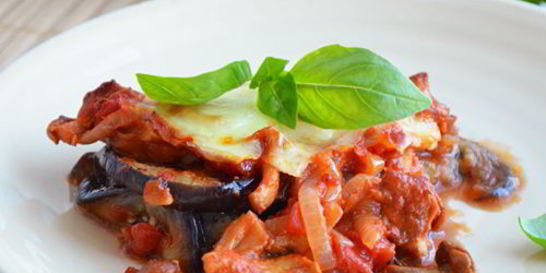 Запеканка из баклажан с лисичками