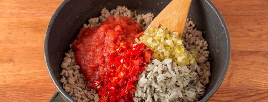 запеканка из фарша с рисом и томатами. Шаг 4