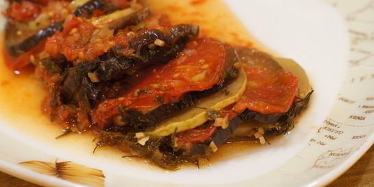 Запеканка из кабачков и баклажанов