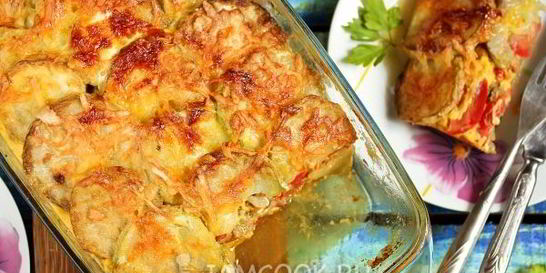 Запеканка из кабачков с фаршем