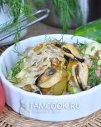 Запеканка из кабачков с мидиями