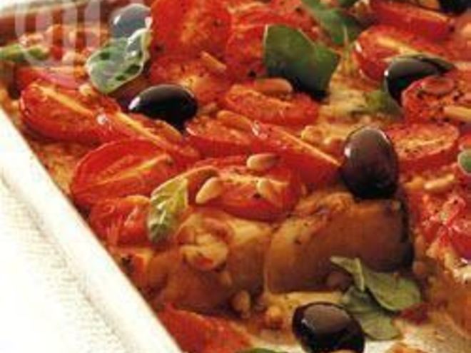 Рецепт запеканки из кукурузной крупы с томатами и сыром моцарелла