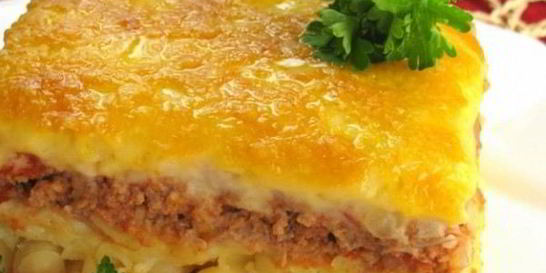 Запеканка из макарон с фаршем