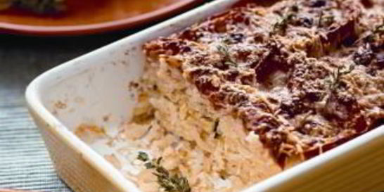 Запеканка из риса и печеных овощей