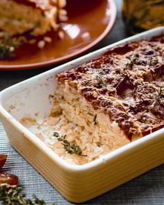 Запеканка из риса и печеных овощей