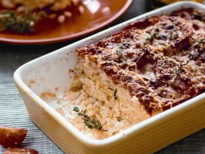 Рецепт запеканки из риса и печеных овощей