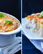 Запеканка из рыбы под молочным соусом и картофельной шубой