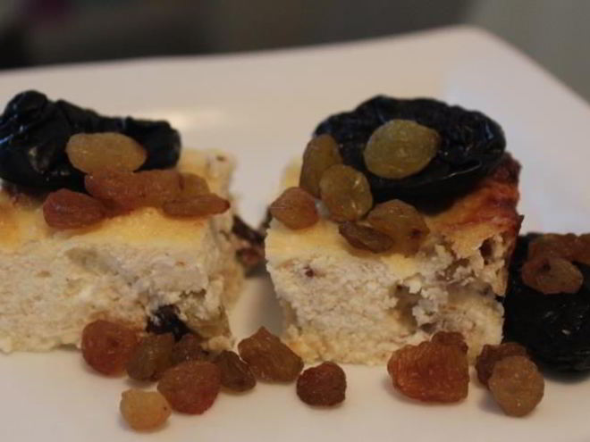 Рецепт запеканки из творога с сухофруктами