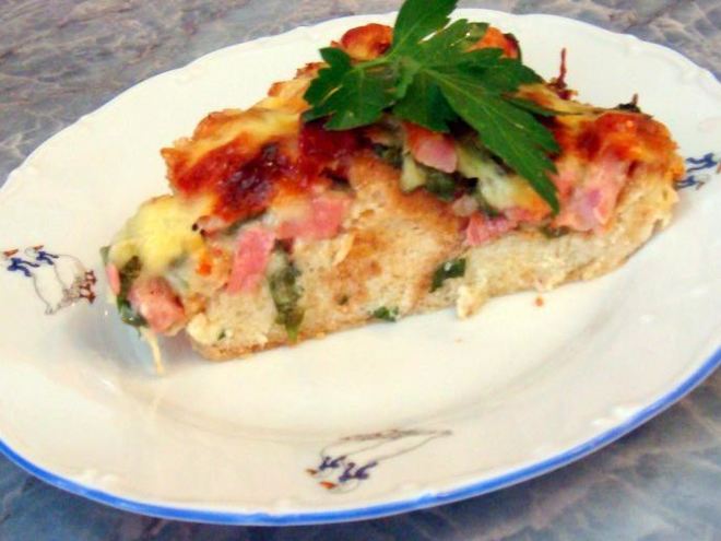 Рецепт запеканки из яиц с ветчиной на молоке