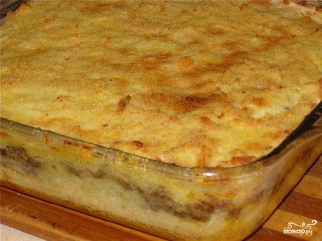 Рецепт запеканки картофельной с вареным мясом