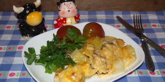 Запеканка с брокколи и курицей