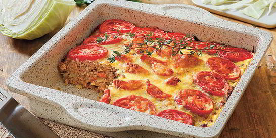 Запеканка с капустой и мясным фаршем
