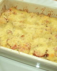 Запеканка с сосисками