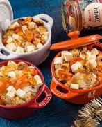 Запеканка с тунцом, овощами и брынзой