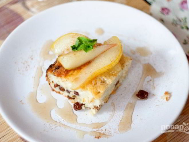 Рецепт запеканки творожной с изюмом в духовке