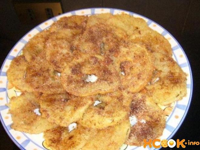 Рецепт жареных яблок в тесте