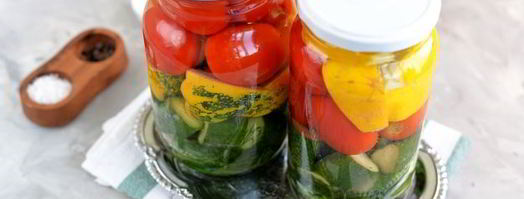 ассорти из помидоров, огурцов и патиссонов на зиму. Шаг 5