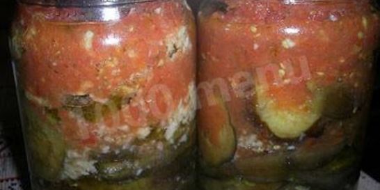 Баклажаны с чесноком и помидорами на зиму