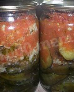 Баклажаны с чесноком и помидорами на зиму