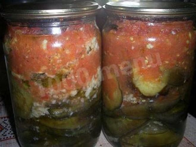 Рецепт баклажанов с чесноком и помидорами на зиму