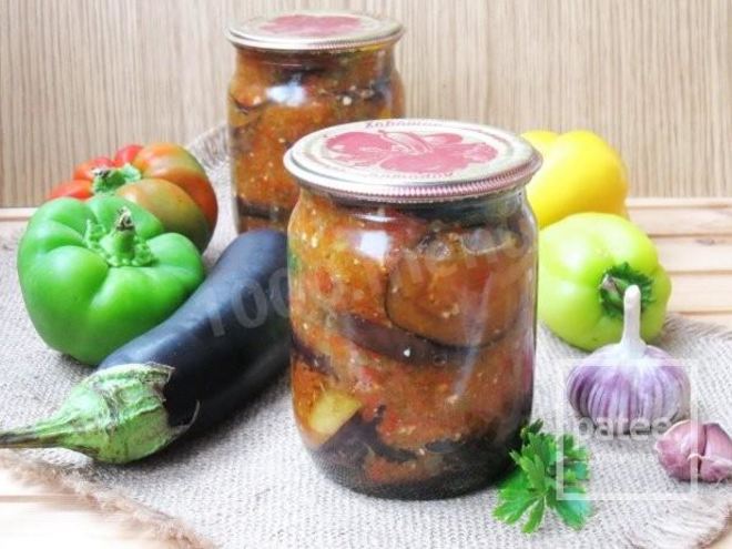 Рецепт баклажанов с перцем болгарским на зиму
